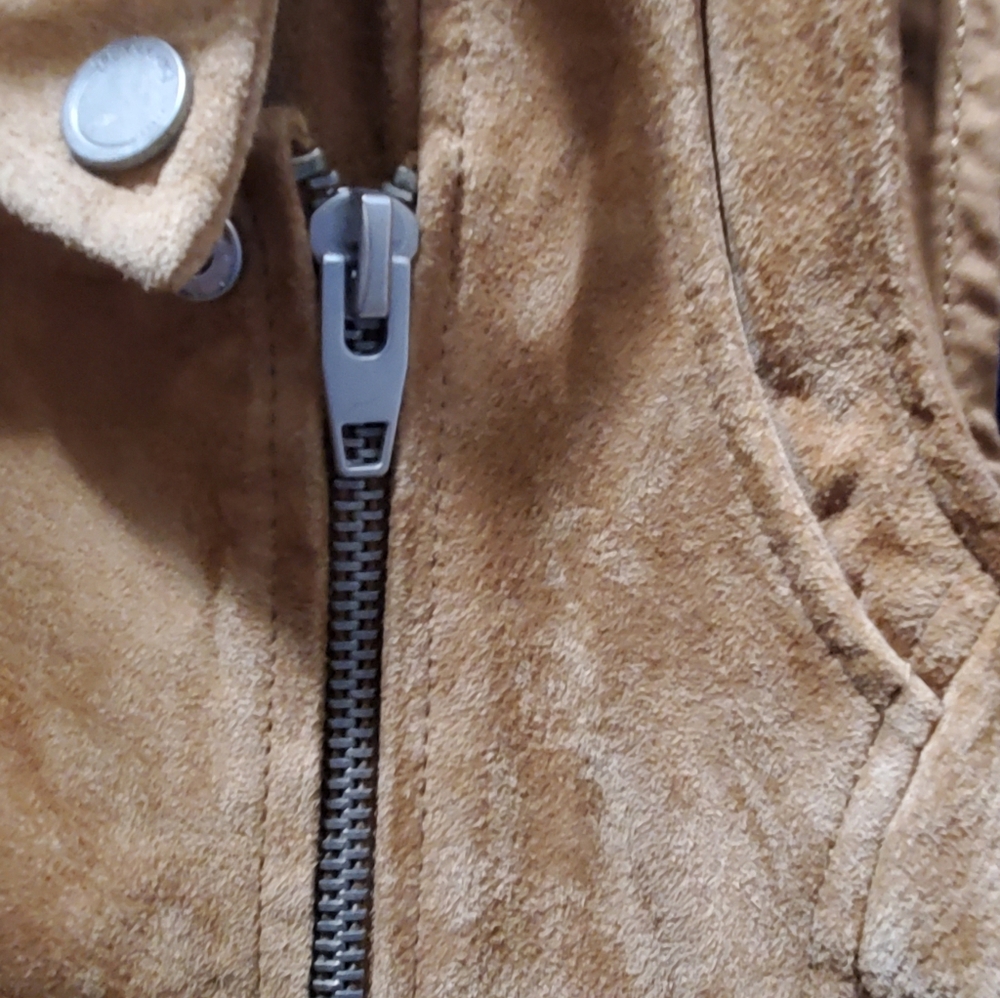 Blank NYC 100% Suede Moto Vest, Butterscotch / Toffee - Picture 2 of 2